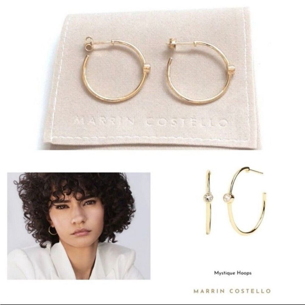 Marrin Costello Mystic Hoops 14K Gold Plated Sterling Silver Topaz Curatour Earr